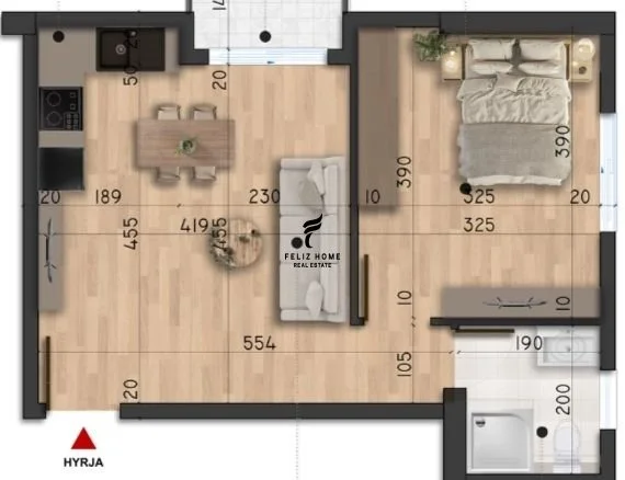 Durres, appartamento 1+1 con balcone al 4° piano, 54 m², 65.000 € (DURRES, MALI ROBIT)