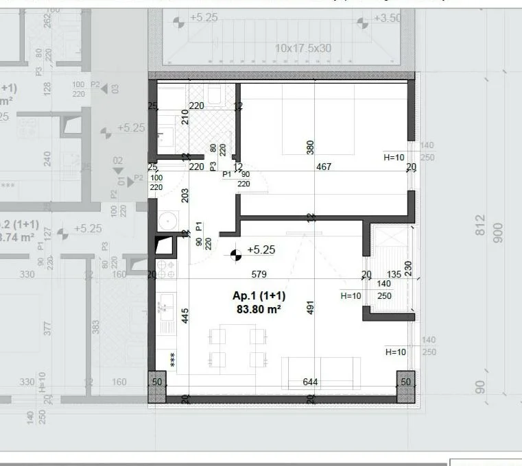 Tirane, shitet apartament 1+1+Ballkon Kati 2, 83 m² 124.000 € (FUSHA E AVIACIONIT)