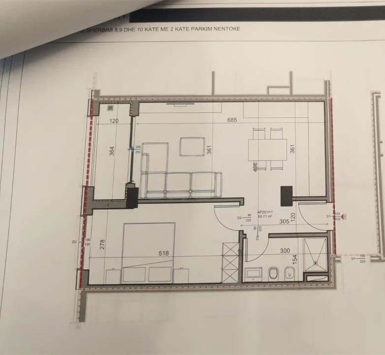 Tirane, shitet apartament 1+1+Ballkon Kati 3, 68 m² 175.000 € (PAZARI I RI)