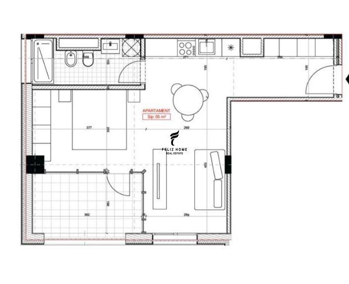 SHITET APARTAMENT 1+1 ASTIR 9.000.000 LEKE FH-73601