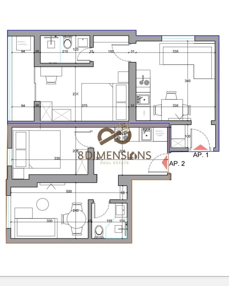 2 Apartament 1+1 ne shitje tek Rr. e Kavajes