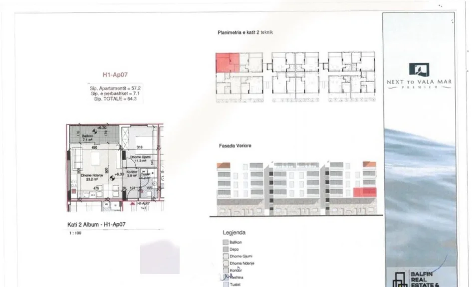 Durres, vendesi appartamento 1+1 Piano 2, 147.890 € (Golfo di Lalzit)