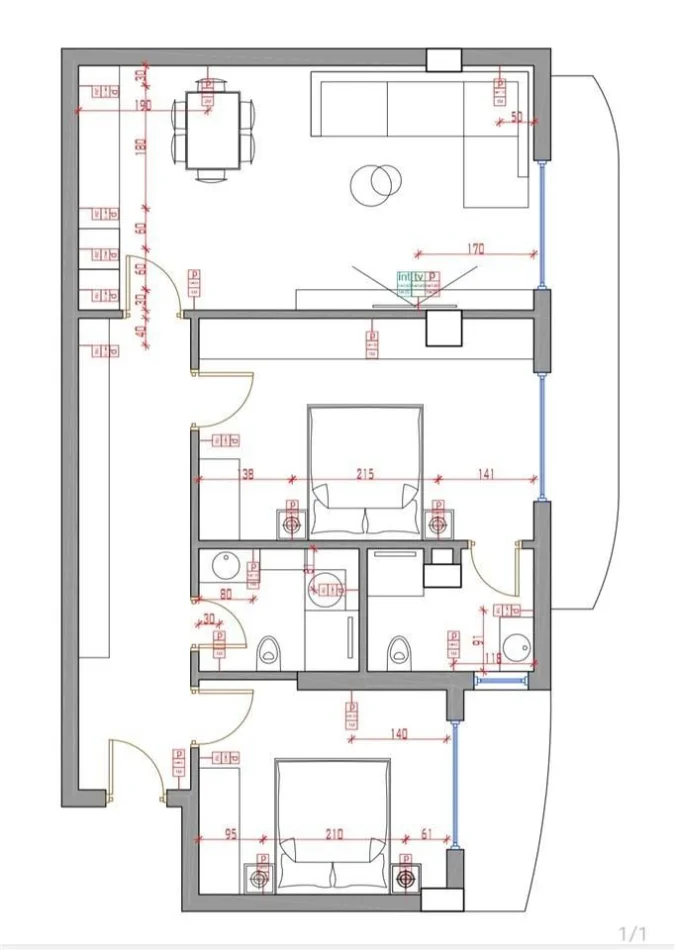Tirana, vendesi appartamento 2+1 Piano 7, 110 m² 125.000 € (Fresku)