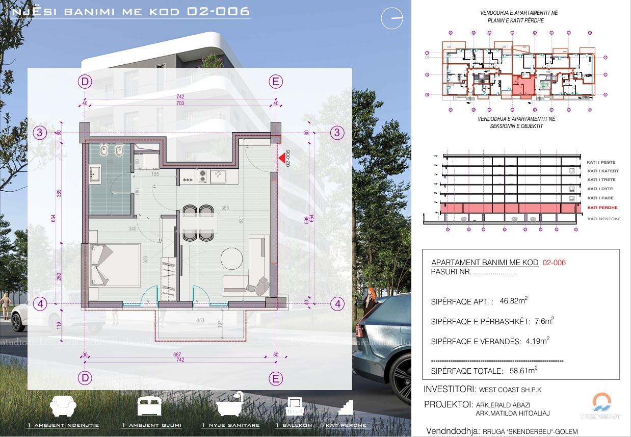 0683005058 Apartament i mobiluar 1+1 në shitje në Mali Robit
