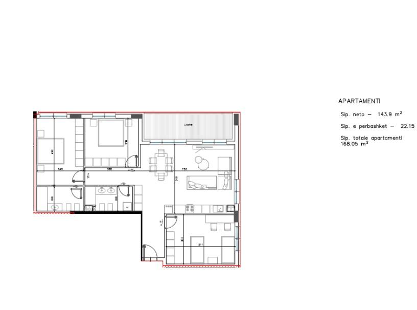 Apartment for Sale 3+1+2 at Xheluks Residence on Rruga e Elbasanit