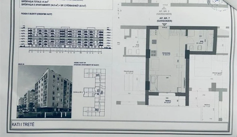 Durres, vendesi monolocale al terzo piano, 41 m², 55.000 € (GOLEM)