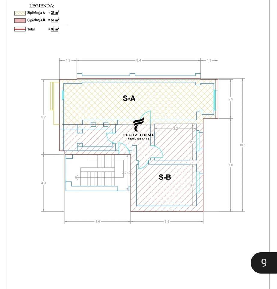 COMMERCIAL SPACE WITH RENT 95 M2 21 DHJETORI STREET 750 EURO