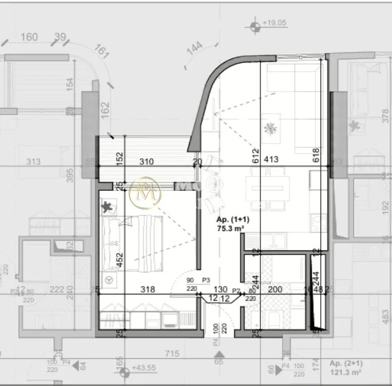 Tirane, shitet apartament 1+1 Kati 12, 75 m² 300.000 € (Sheshi Skenderbej)