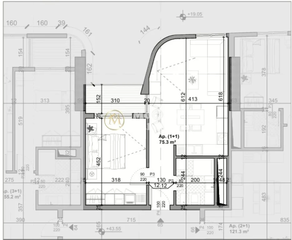 Tirane, vendesi appartamento 1+1 Piano 12, 75 m² 300.000 € (Piazza Skanderbeg)