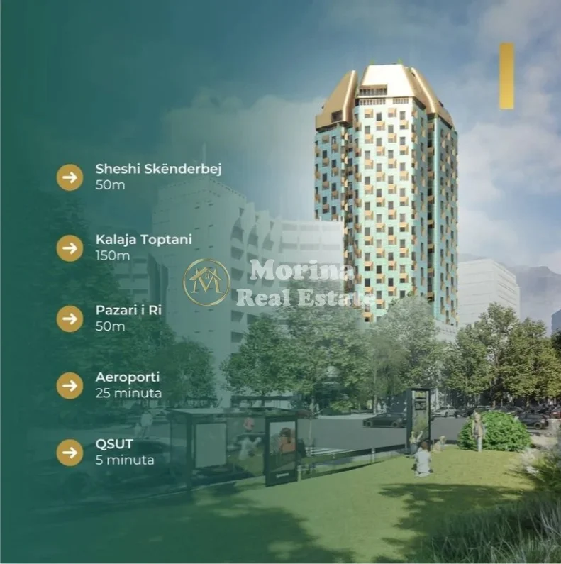 Tirane, vendesi appartamento 1+1 Piano 12, 75 m² 300.000 € (Piazza Skanderbeg)
