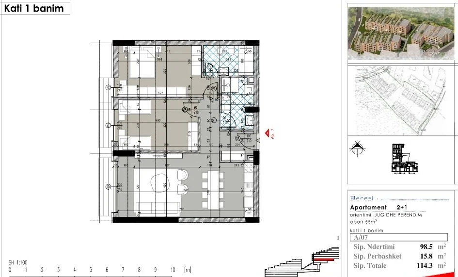 Tirane, For Sale 2+1 Apartment, 1st Floor, 114 m² (Dream House Residence / Near Artificial Lake)