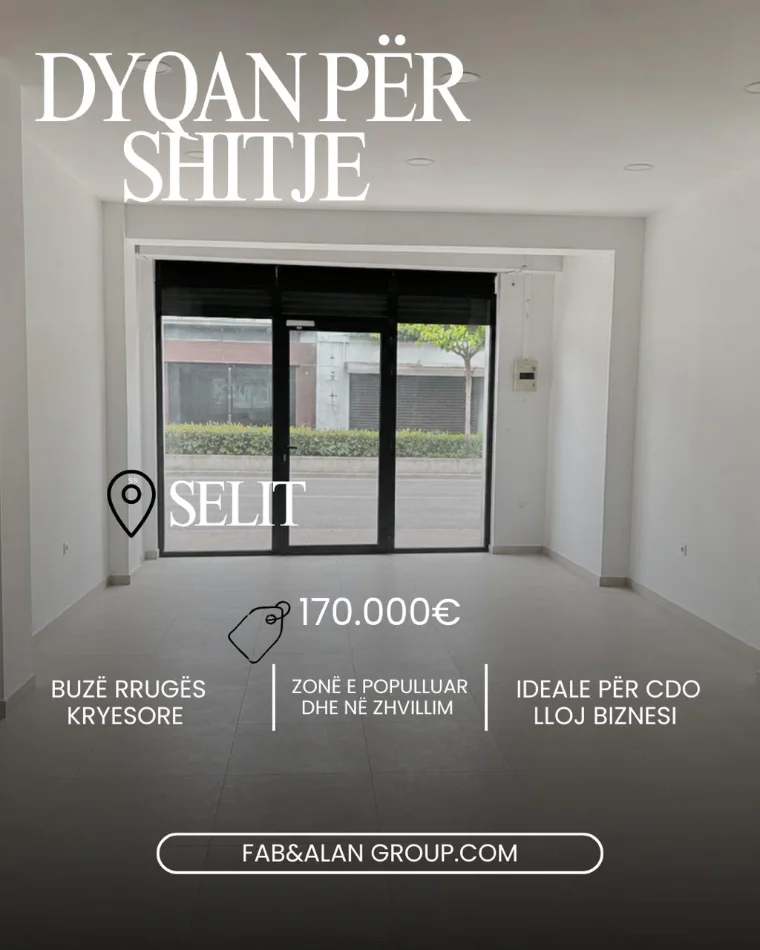 Tirane, shitet dyqan Kati 0, 66 m² 17.000.000 €