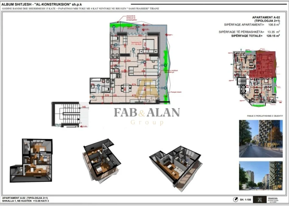 Tirana, vendesi appartamento al 13° piano, 120 m² 540.700 €