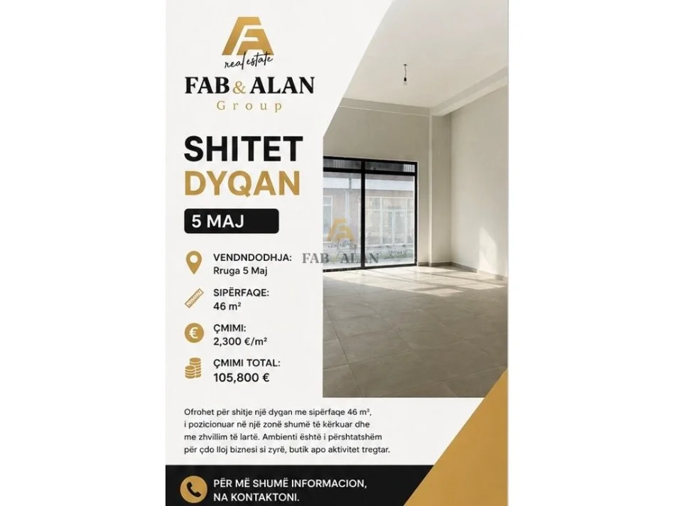 Tirane, shitet dyqan , 46 m² 105.800 € (5 maj)