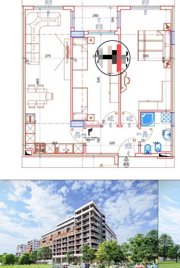 SHITET APARTAMENT 2+1 PASKUQAN 111.500 EURO FH-77246