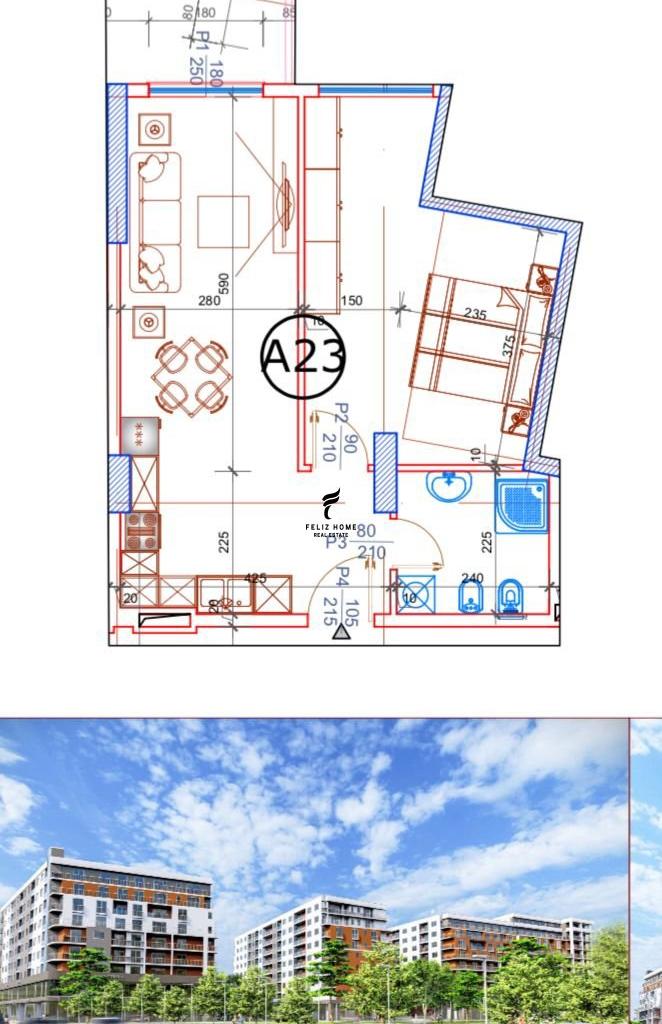SHITET APPARTAMENTO 1+1 PASKUQAN 83.100 EURO FH-77239