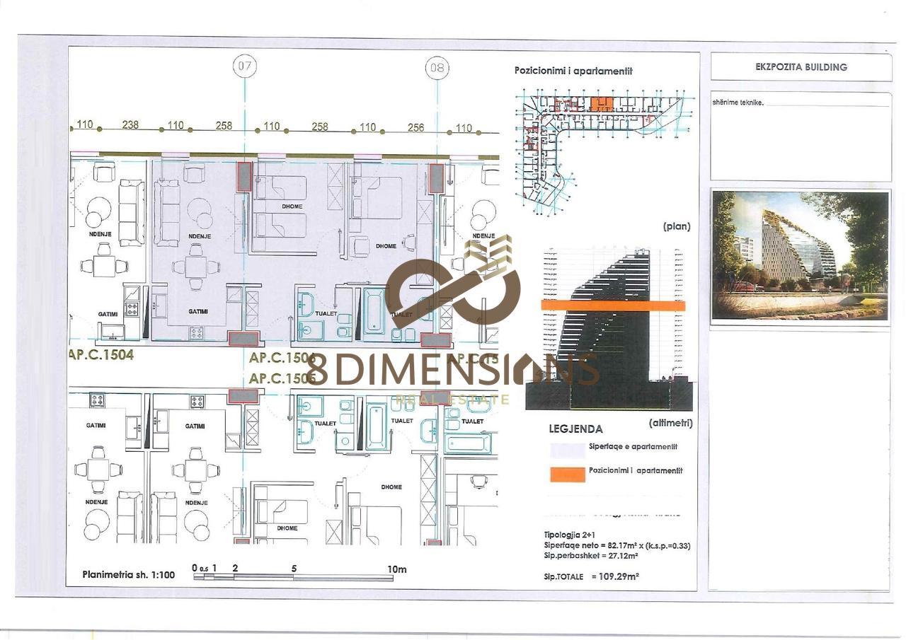 Shitet Apartament 2+1 në Myslym Shyr "Ekspozita Building"