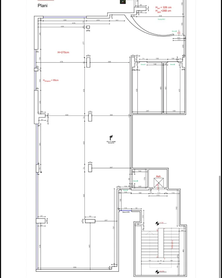 Tirane, jepet me qera zyre Kati 2, 330 m² 4.500 € (BLLOKU)