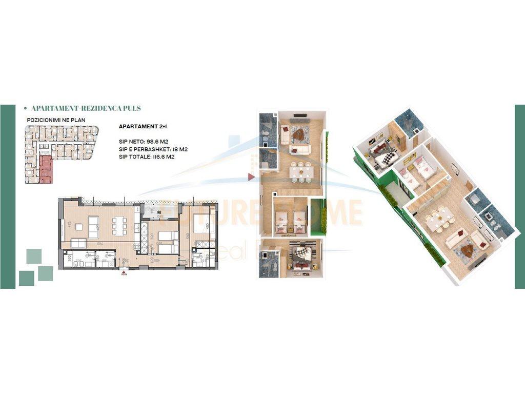 0692268458 Shitet, Apartament, 3+1, Rruga e Dibres.