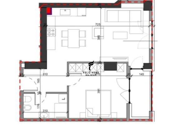 Tirane, vendesi appartamento 1+1 Piano 1, 84 m² 218.660 € (BRRYLI)