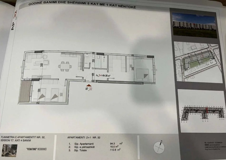 Tirane, vendesi appartamento 2+1 Piano 4, 110 m² 89.000 € (KAMEZ)