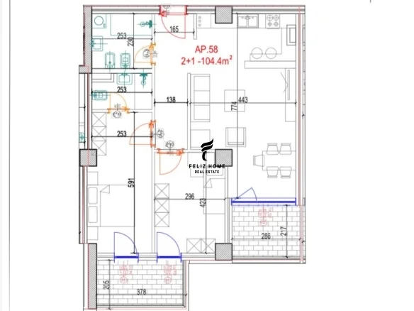 Tirana, Apartment for Sale 2+1, 9th Floor, 124 m², €227,000 (DON BOSKO)