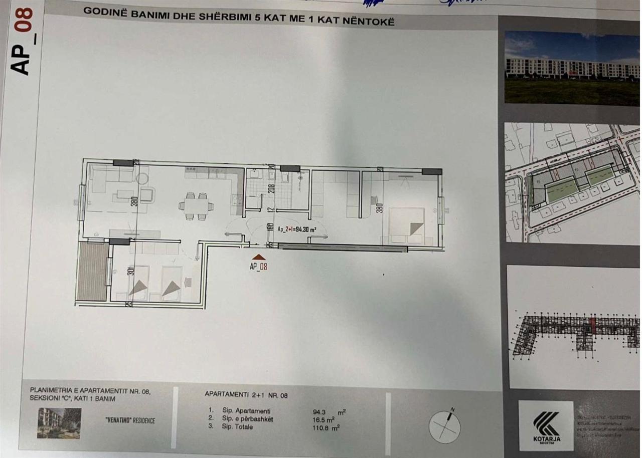 SHITET APARTAMENT 2+1 KAMEZ 8,900,000 LEKE