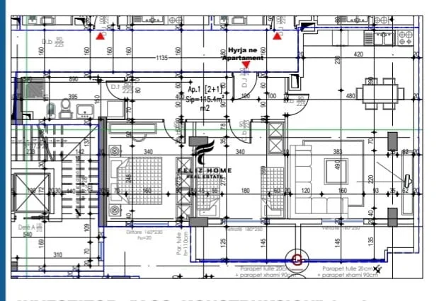 Tirane, shitet apartament 2+1+Ballkon Kati 1, 115 m² 161.600 € (ASTIR)