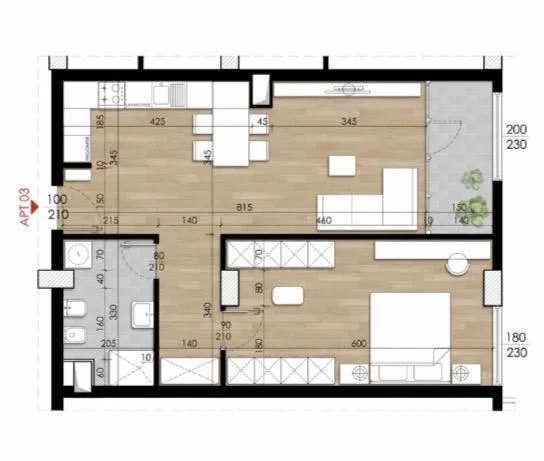 Tirane, vendesi appartamento 1+1+Balcone Piano 3, 81 m² 133.000 € (FUSHA E AVIACIONIT)