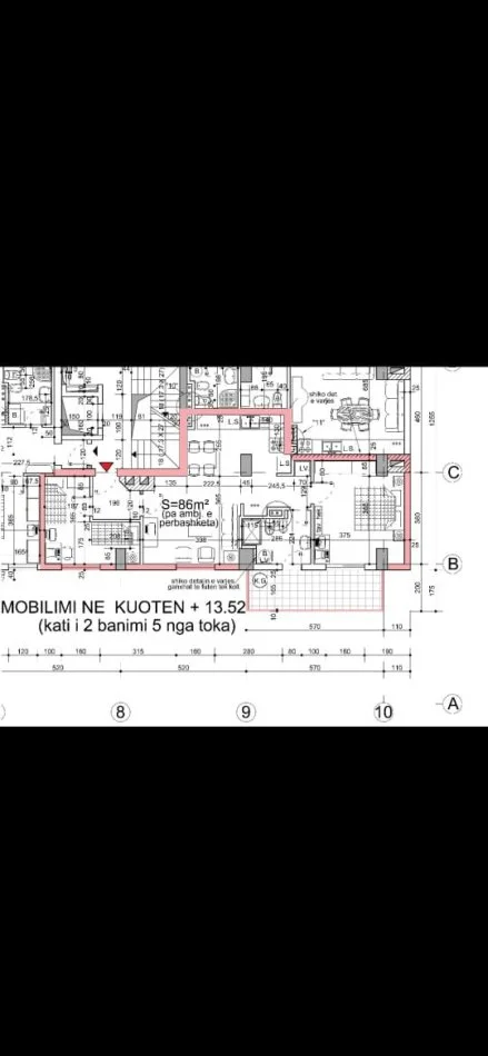 Tirane, vendesi appartamento 2+1 con balcone al secondo piano, 86 m², 196.000 € (ZOGU I ZI)