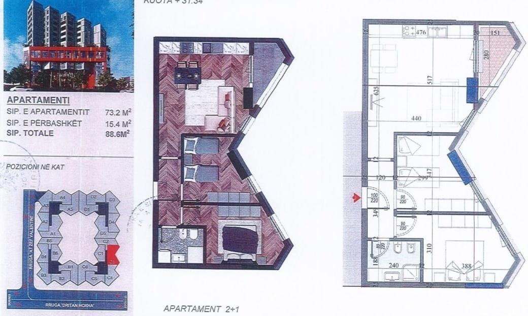🌃Apartament 2+1 ne shitje te rezidenca Colonnade🔥