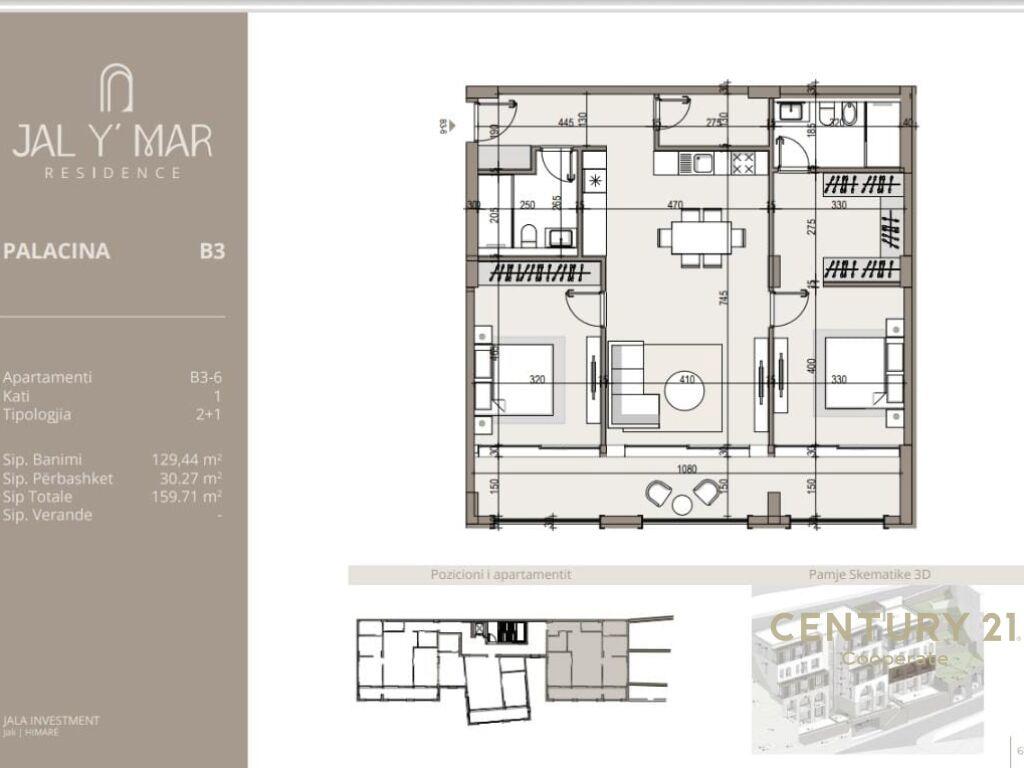 SHESIM APARTAMENT 2+1 ME PAMJE NGA DETI NE KOMPLEKSIN "JAL Y