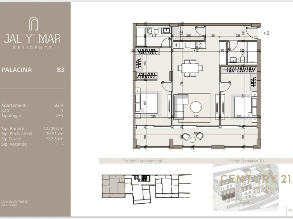 SHESIM APARTAMENT 2+1 ME PAMJE NGA DETI NE KOMPLEKSIN "JAL Y