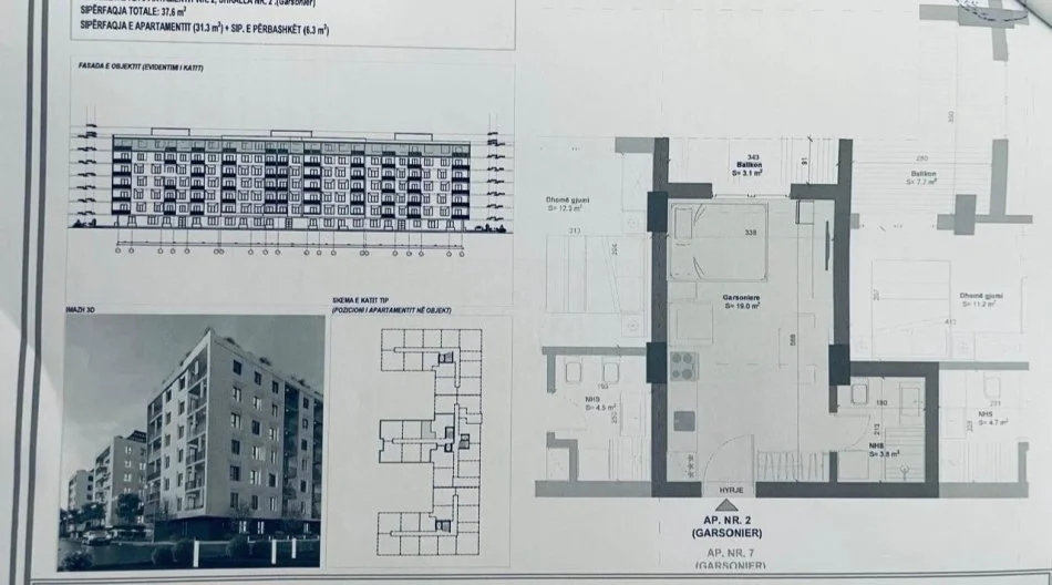 Durres, vendesi monolocale al 6° piano, 37 m² 55.000 € (DURRES)