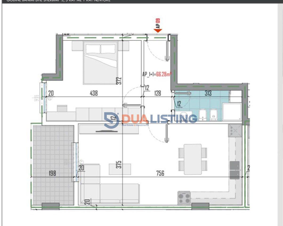 1+1 Apartment for Sale in Paskuqan!