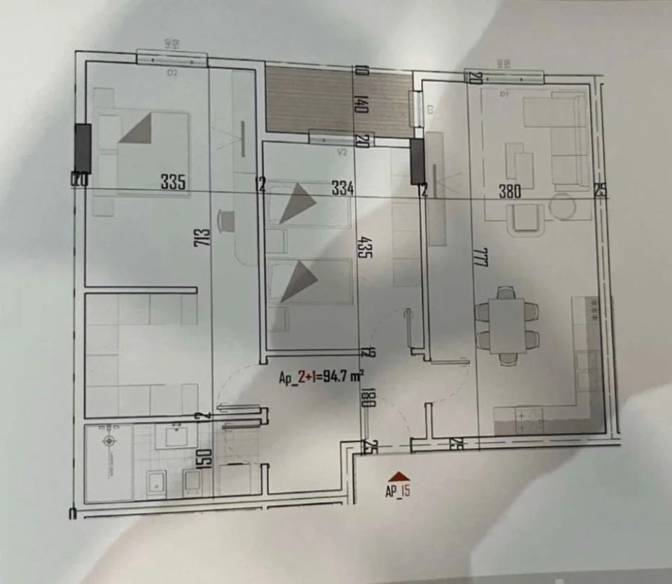 Tirane, vendesi appartamento 2+1 Piano 3, 111 m² 89.500 € (KAMEZ)