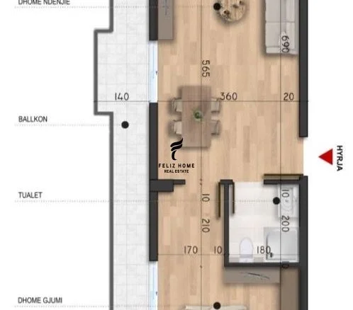Durres, vendesi appartamento 1+1 con balcone al quarto piano, 70 m², 85.000 € (MALI ROBIT)