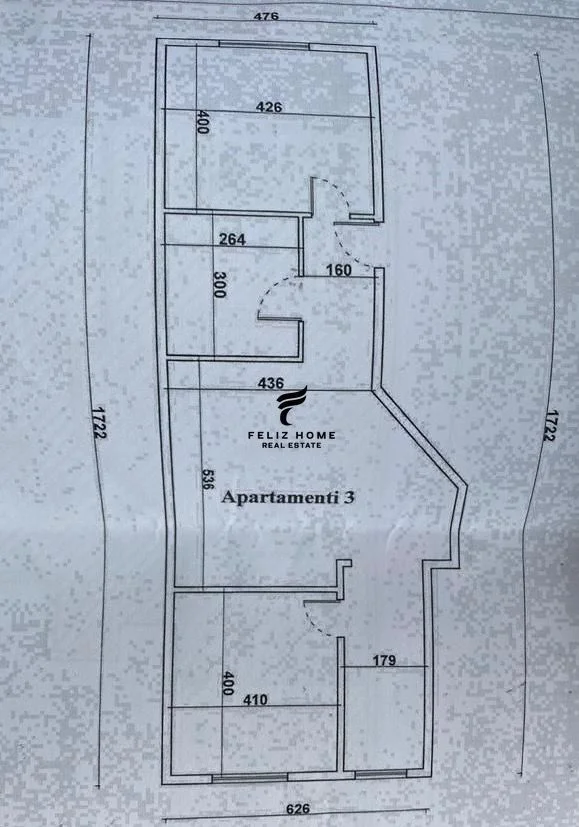 Tirane, vendesi appartamento 2+1 con balcone al terzo piano, 106 m², prezzo 307.000 € (CENTRO)