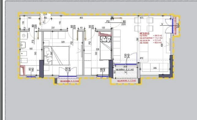 Tirane, vendesi appartamento 2+1 Piano 2, 89 m² 82.900 € (KAMEZ)