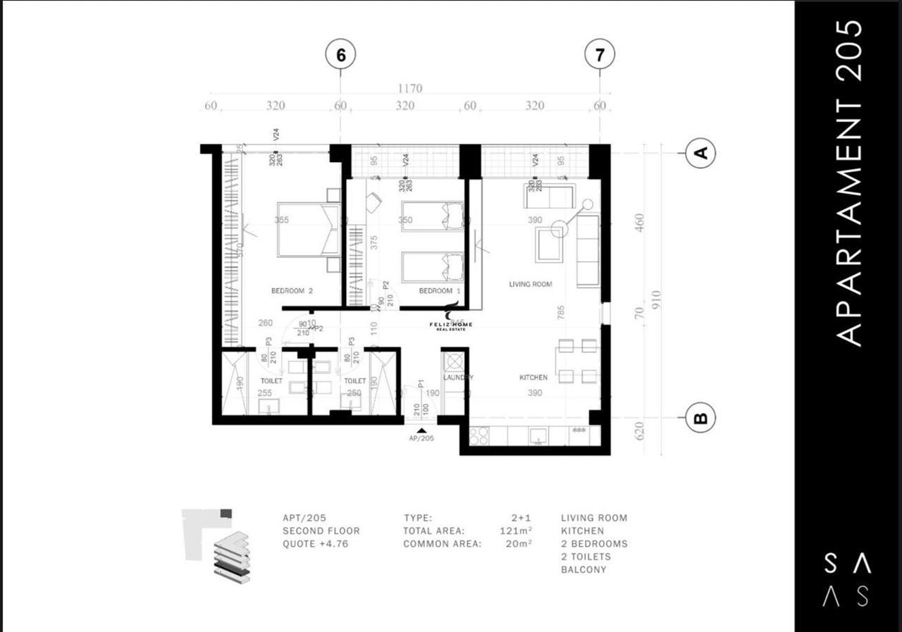 SHITET APARTAMENT 3+1 SAUK 320.000 EURO
