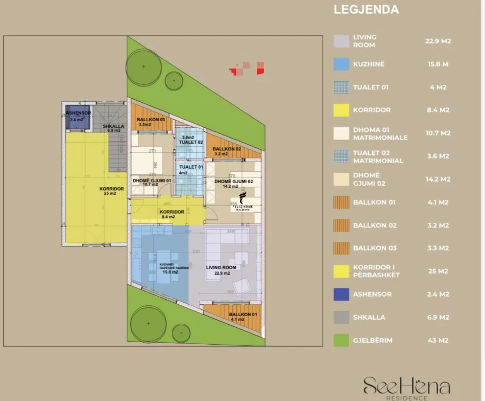 Tirana, Apartment for Sale 2+1, First Floor, 168 m², €336,000 (TEG)