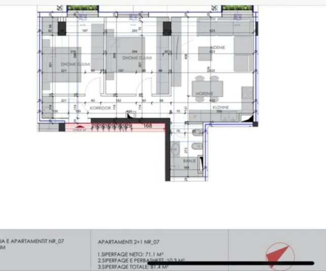 Tirane, shitet apartament 2+1 Kati 1, 85 m² 149.000 € (ALI DEMI)