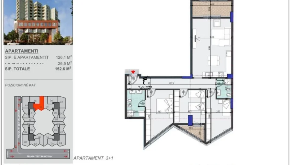 Tirane, shitet apartament 3+1 Kati 2, 152 m² 245.000 € (ZOGU I ZI)