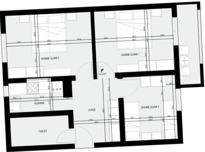 ShITET APARTAMENT 3+1 QENDER 203.000 EURO