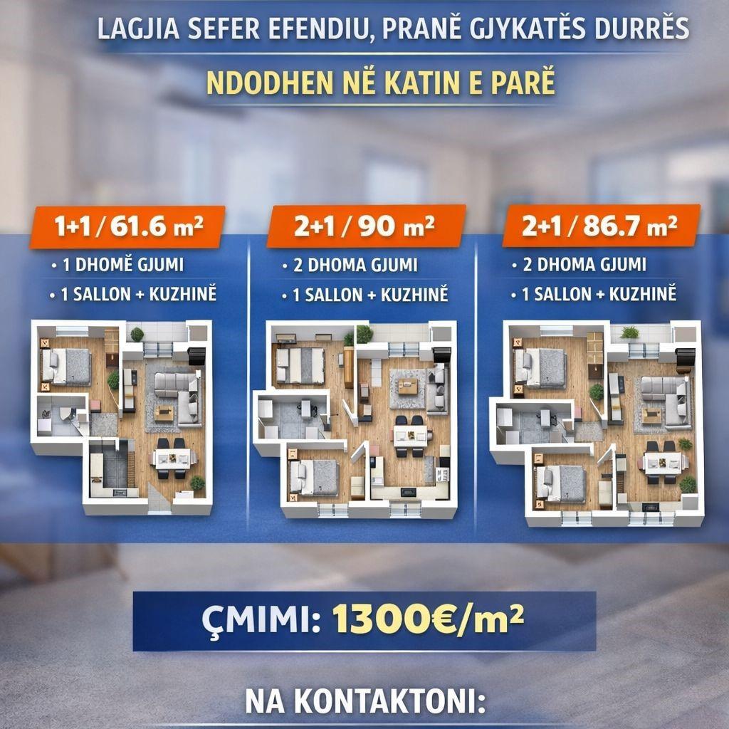 Apartamente ne shitje-Lagjia Sefer Efendiu, Durrës