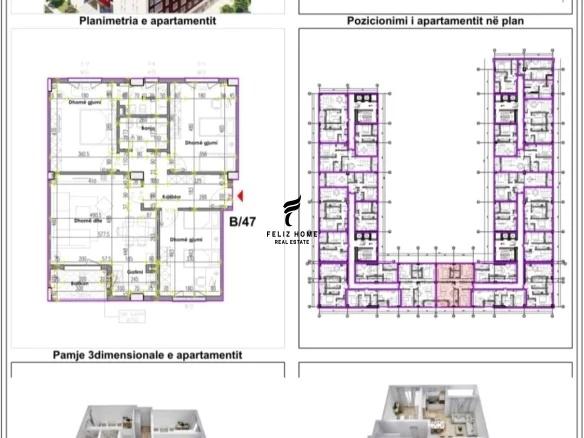 SHITET APARTAMENT 3+1 RRUGA E KAVAJES 299.000 EURO FH-59234
