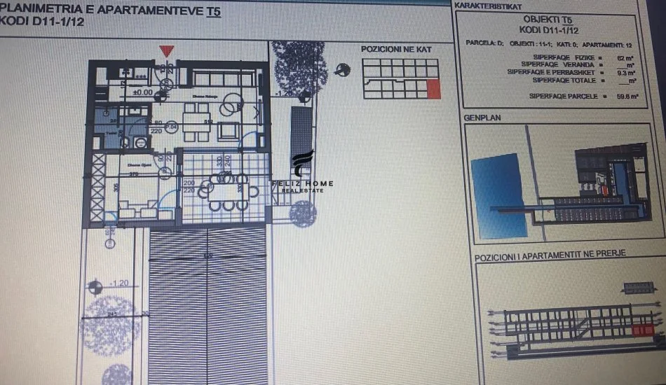 Durres, vendesi appartamento 2+1 con balcone Piano 2, 62 m² 210.000 € (DURRES)