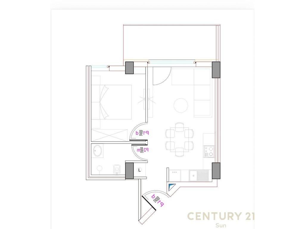 SHITET APARTAMENT 1+1 TEK REZIDENCA ALBA ISH PARKU