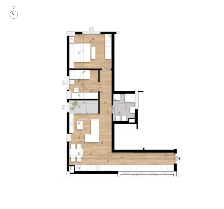 Tirane, vendesi appartamento 2+1 Piano 9, 92 m² 155.700 € (Fusha Aviacionit)