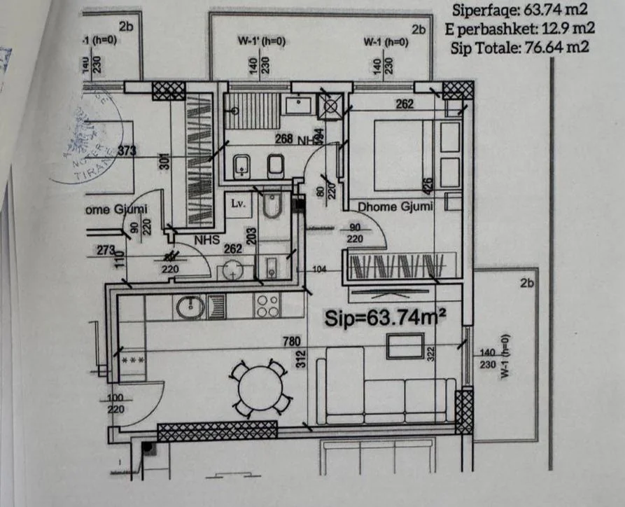 Tirane, Apartment for Sale 1+1, 76 m², €122,600 (SAUK)